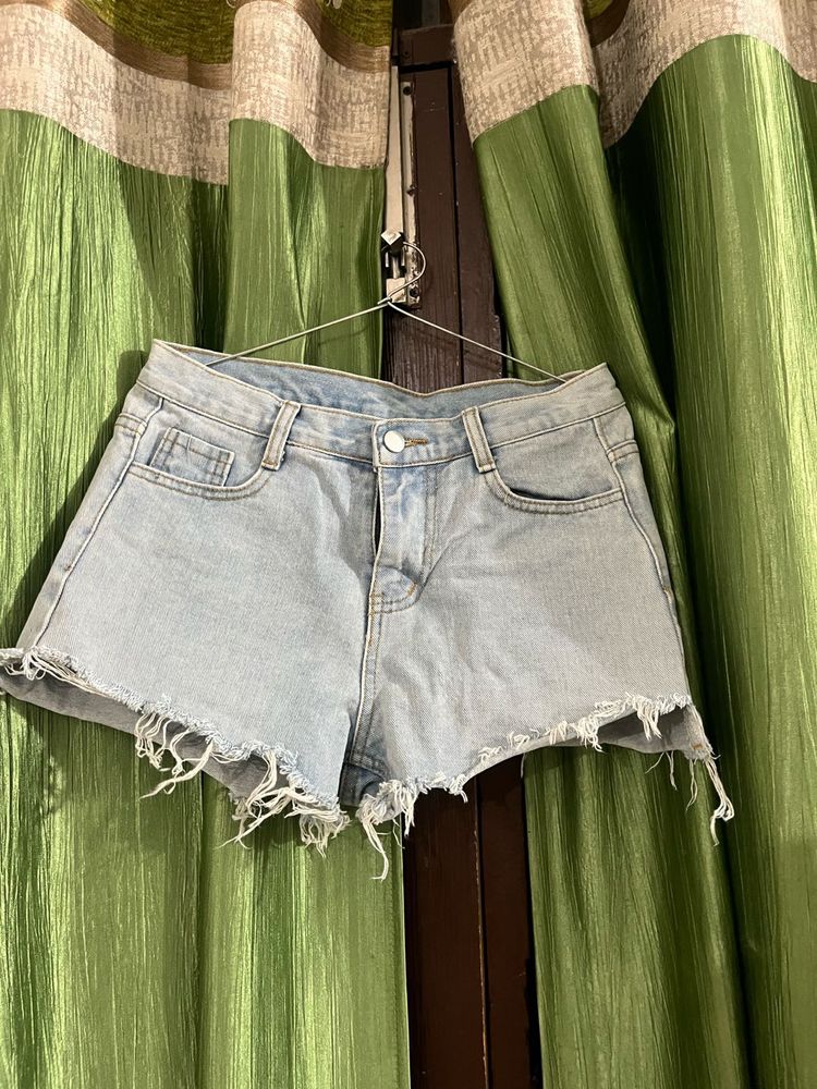 Light Wash Denim Cutoff Shorts