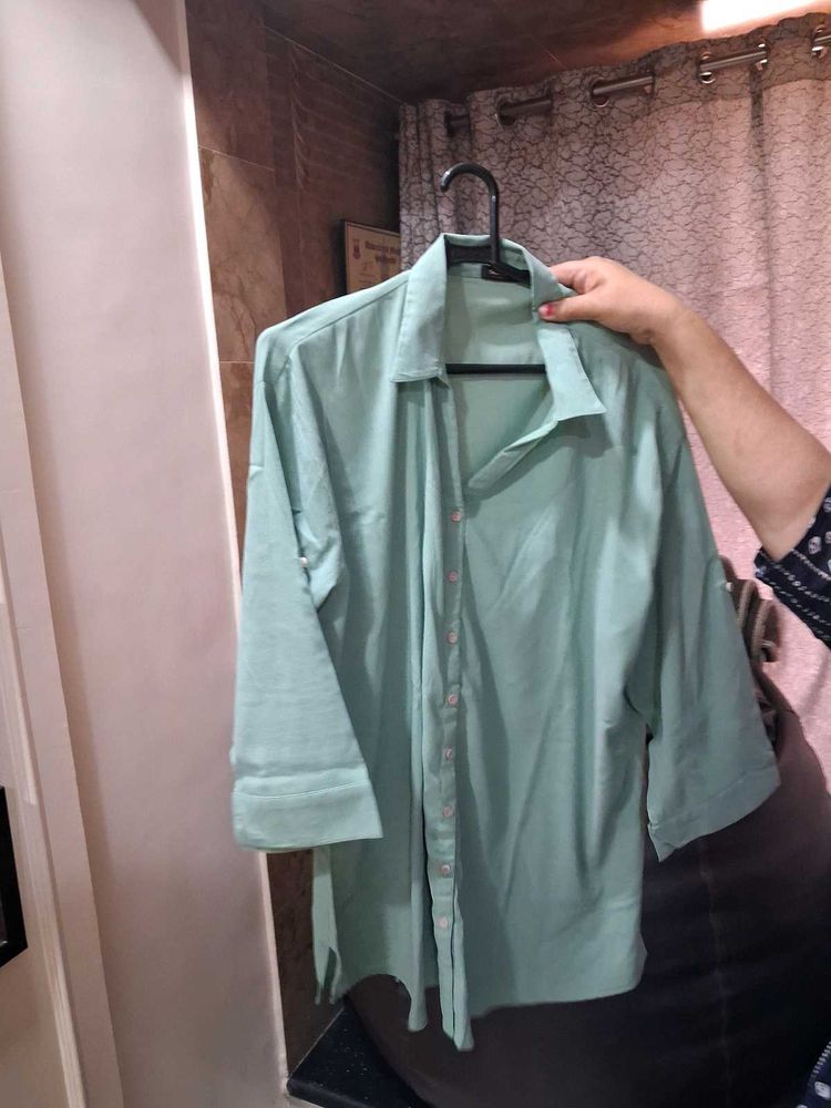 Light Green Button-Up Shirt