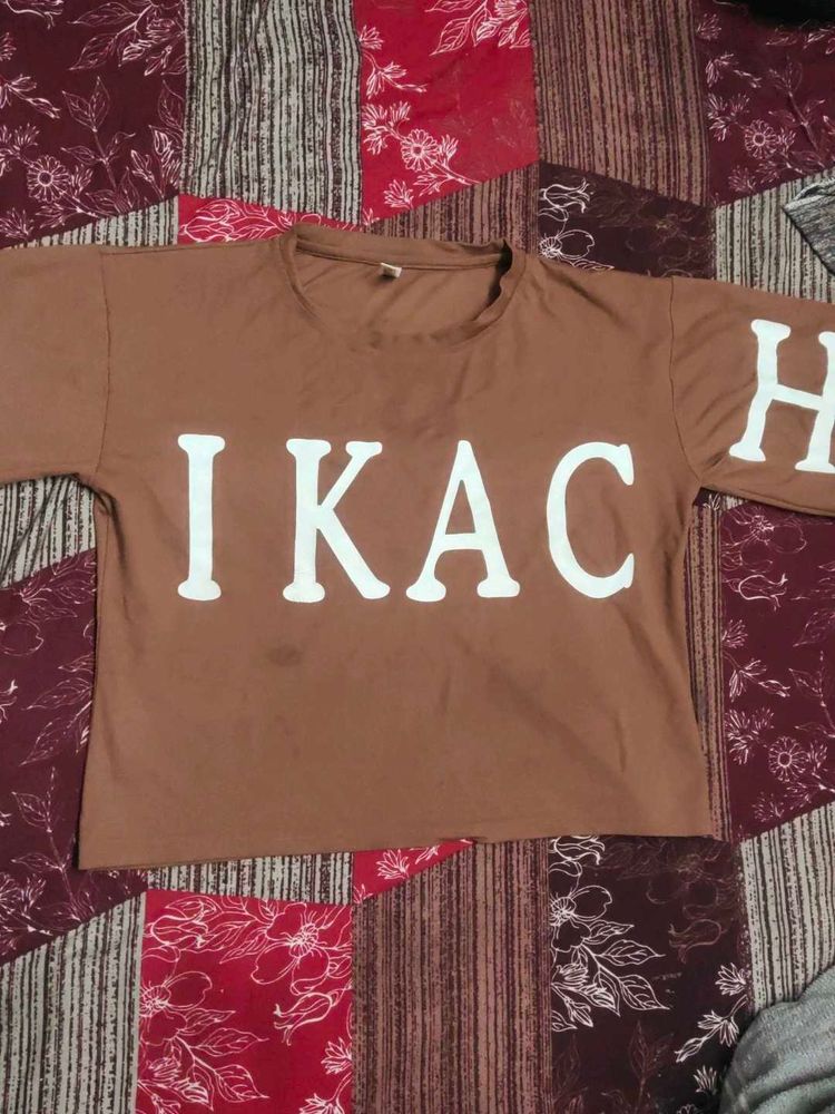 Brown Graphic Print T-Shirt
