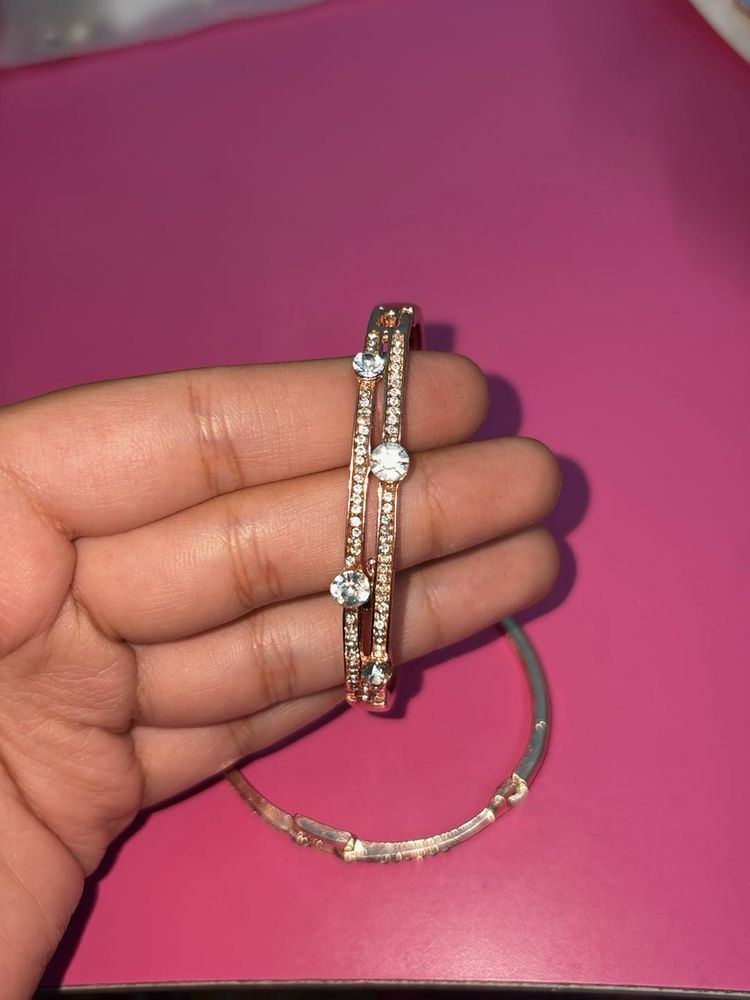 Sparkling Rose Gold Bracelet Set