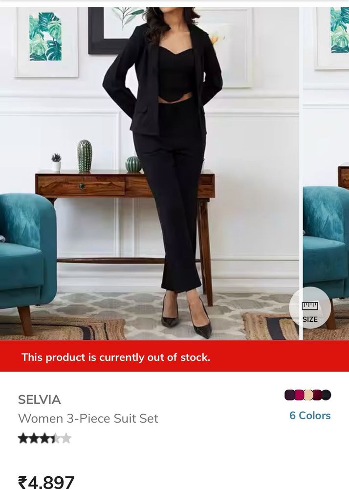 Selvia Chic Black 3-Piece Suit Set