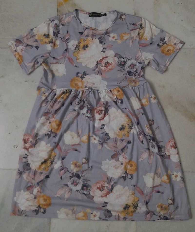 Lavender Floral Mini Dress