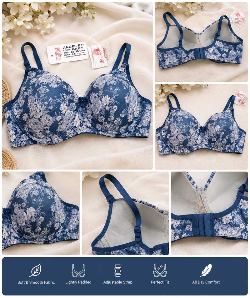 Floral Print Padded Bra