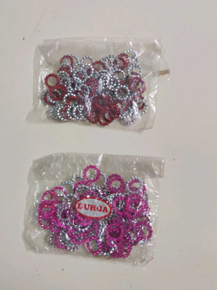 Sparkling Decorative Charm Rings (Red/Pink)