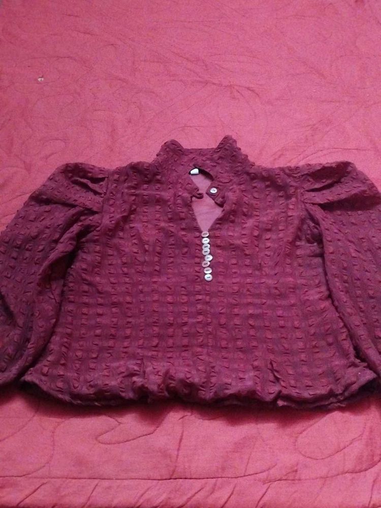 Maroon Textured top