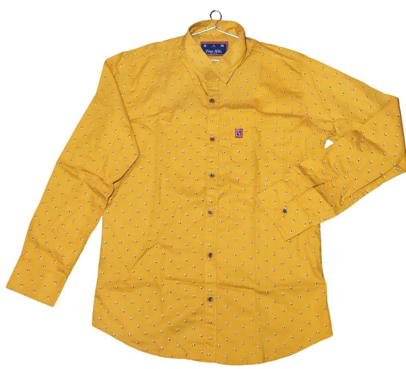 Stylish Mustard Print Shirt, Never Use It Before