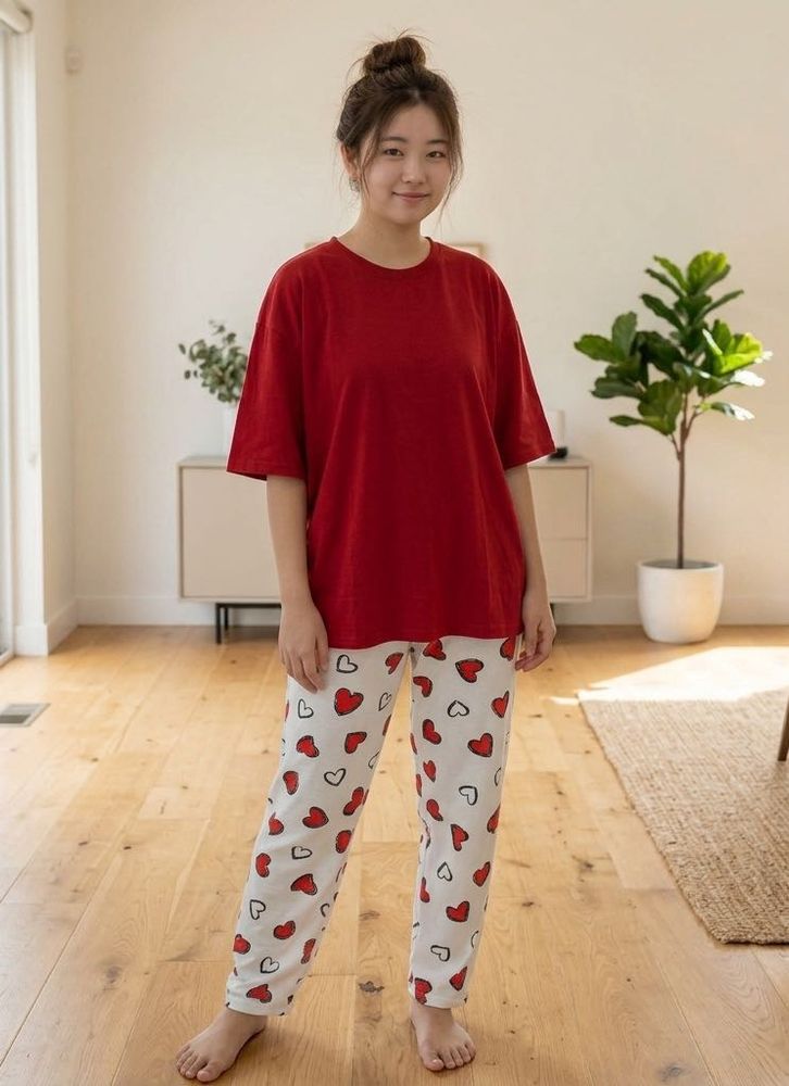 Cozy Heart Pajama Set for girls or women