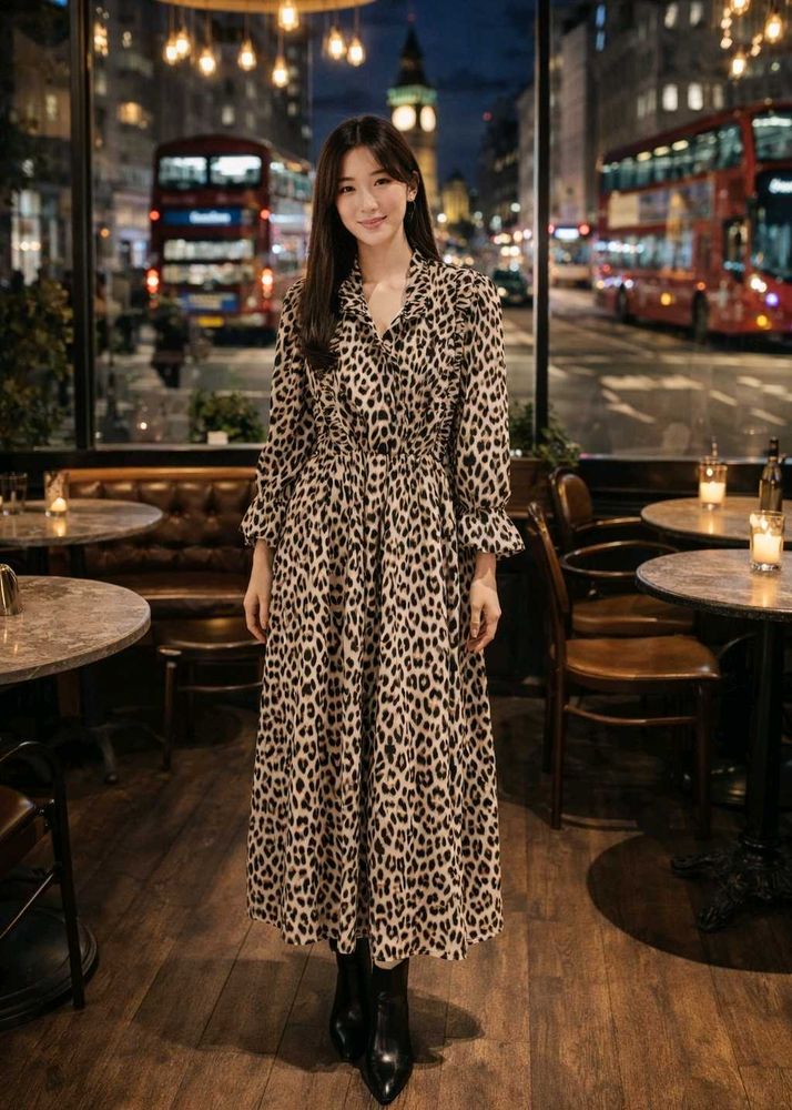 Zara Leopard Print Ruffle Dress