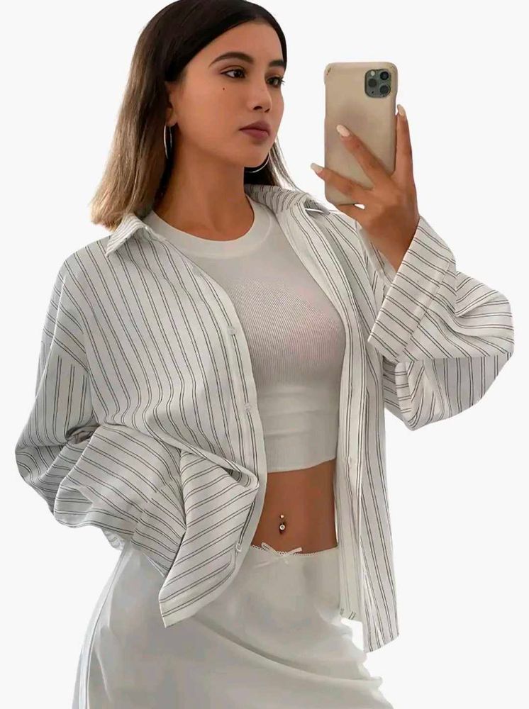 Chic Striped Oversized Shirt