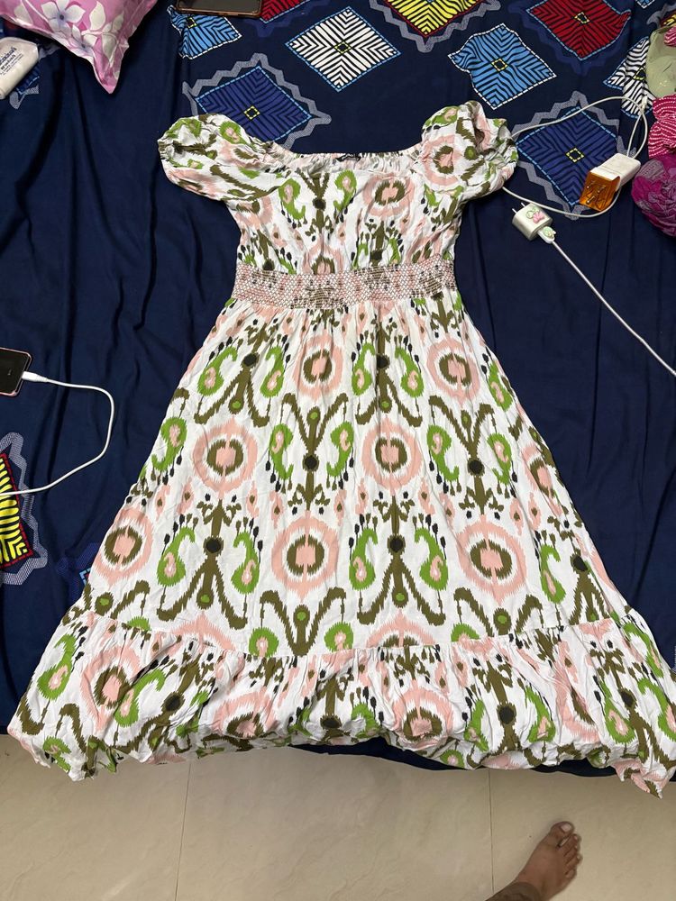 Boho Print Off-Shoulder Summer Dress