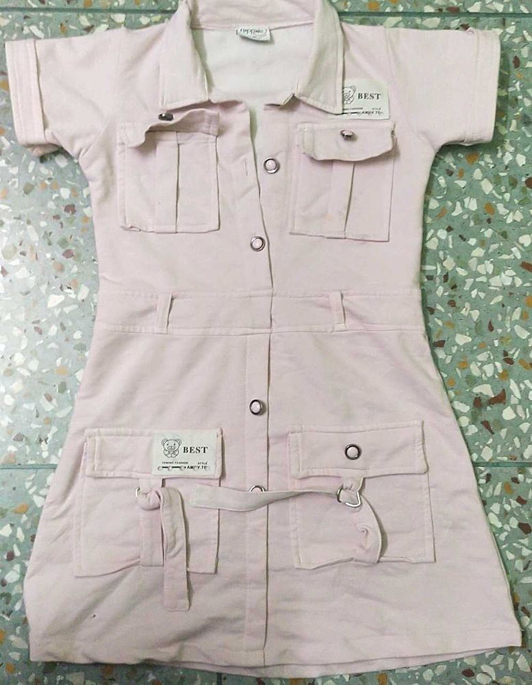 Cute Pink Cargo Dress
