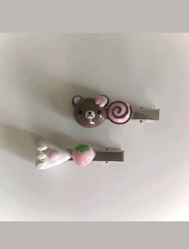 Cute Bear &amp; Dessert Themed Hair Clips