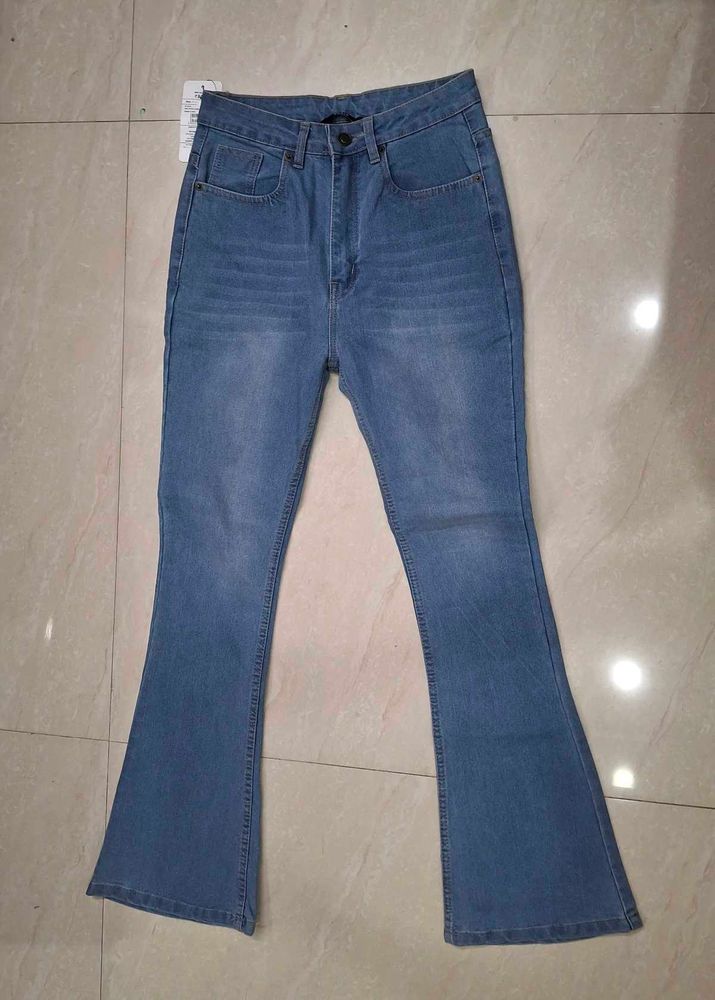 Women's Flared Blue Denim Jeans