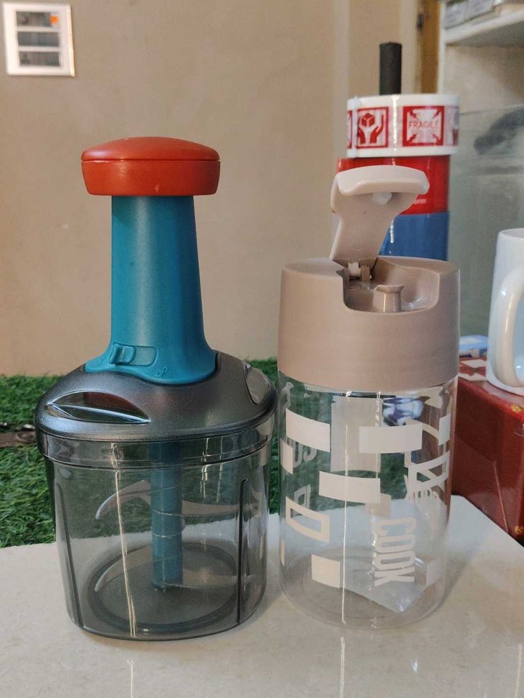Manual Food Chopper &amp; Oil Dispenser