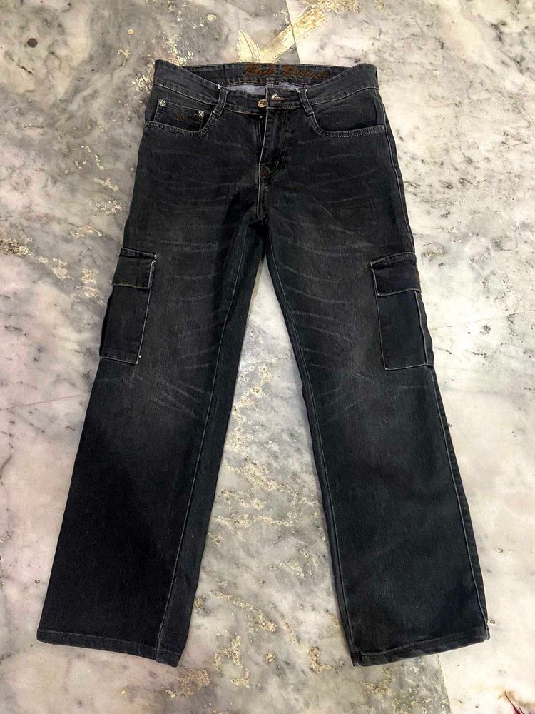 Black Cargo Jeans