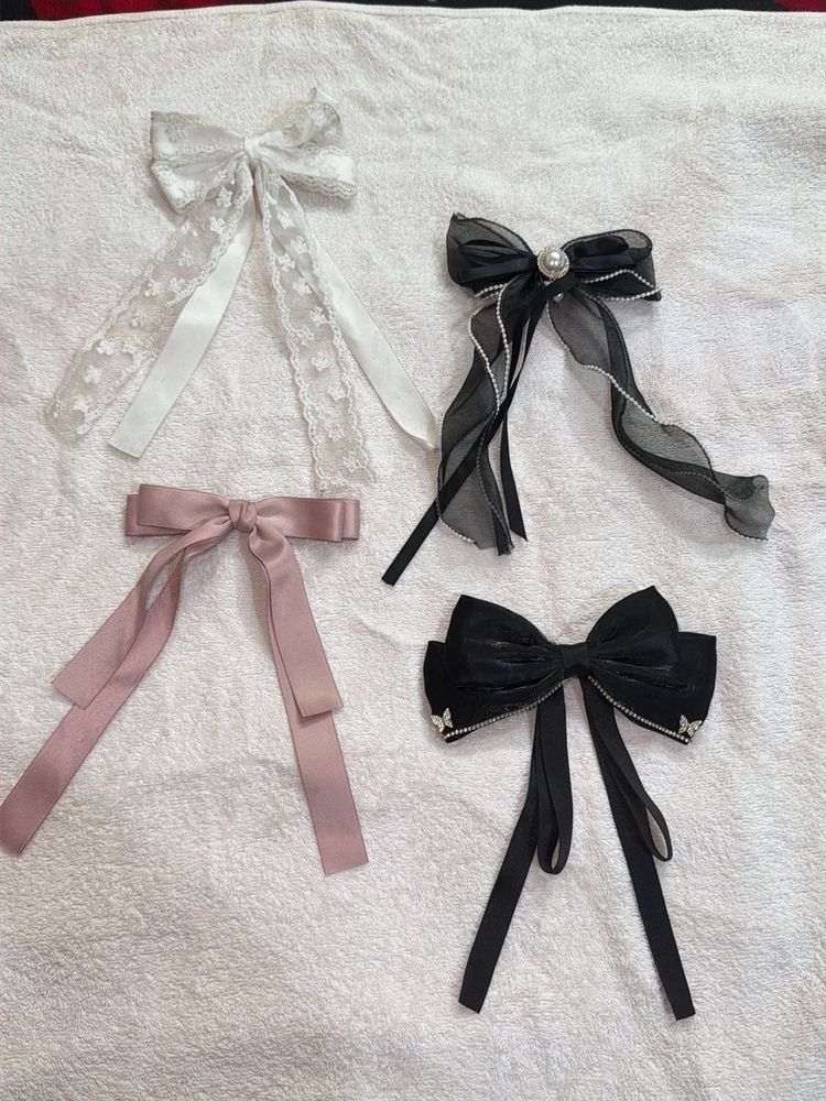 Set of 4 Elegant Bow Hair Clips