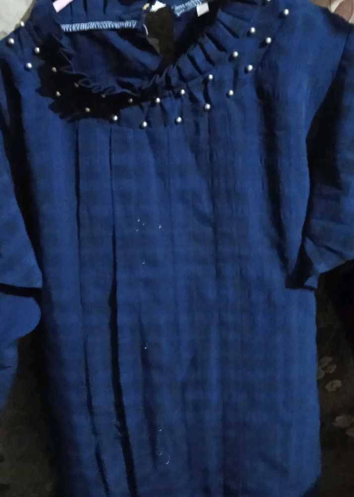Elegant Blue Embellished Top