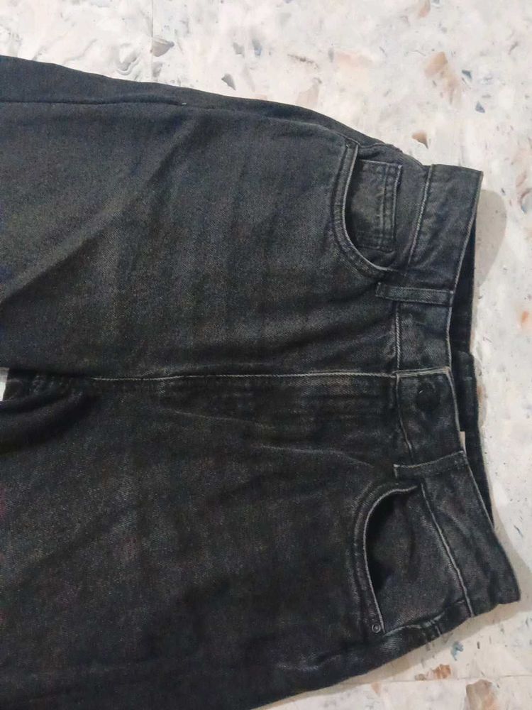 Vintage Wash Black Denim Jeans