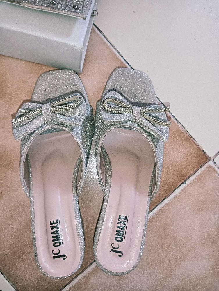 Sparkly Bow Heels