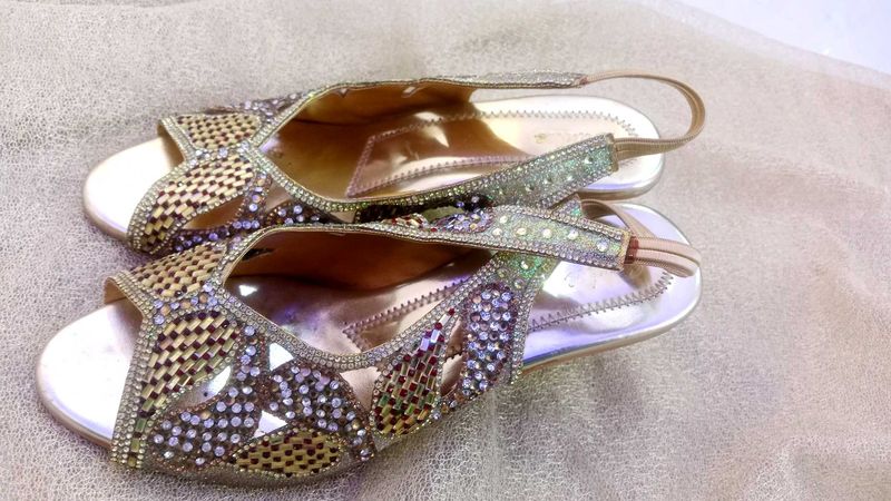 Sparkling Embellished Slingback Sandals