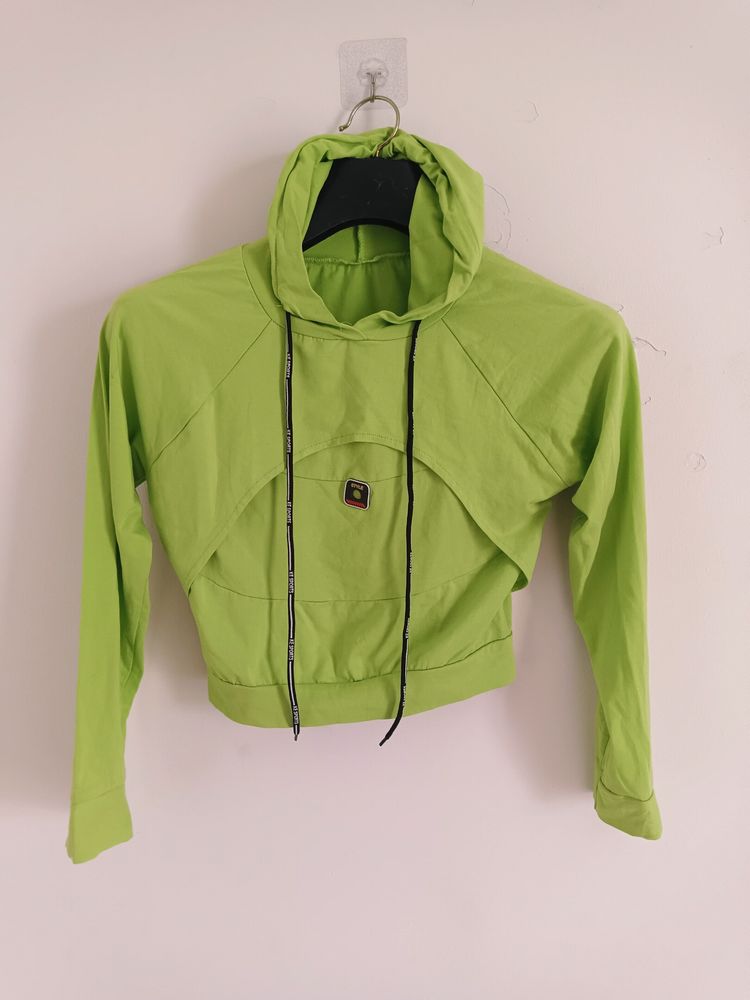 Women Green Crop Top