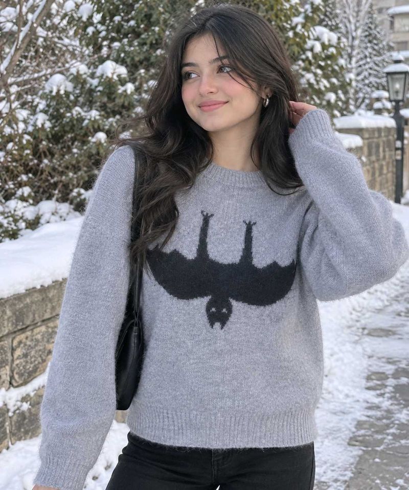 BAT GRAPHIC KNIT SWEATER 🕷