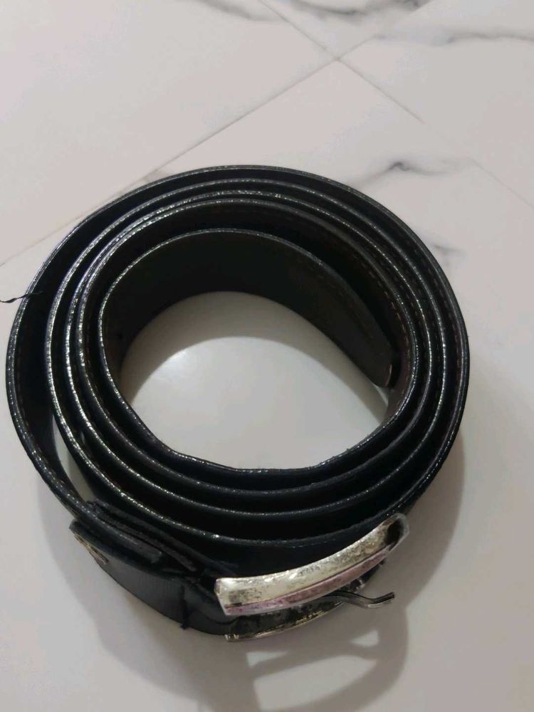 Stylish Black Leather Belt