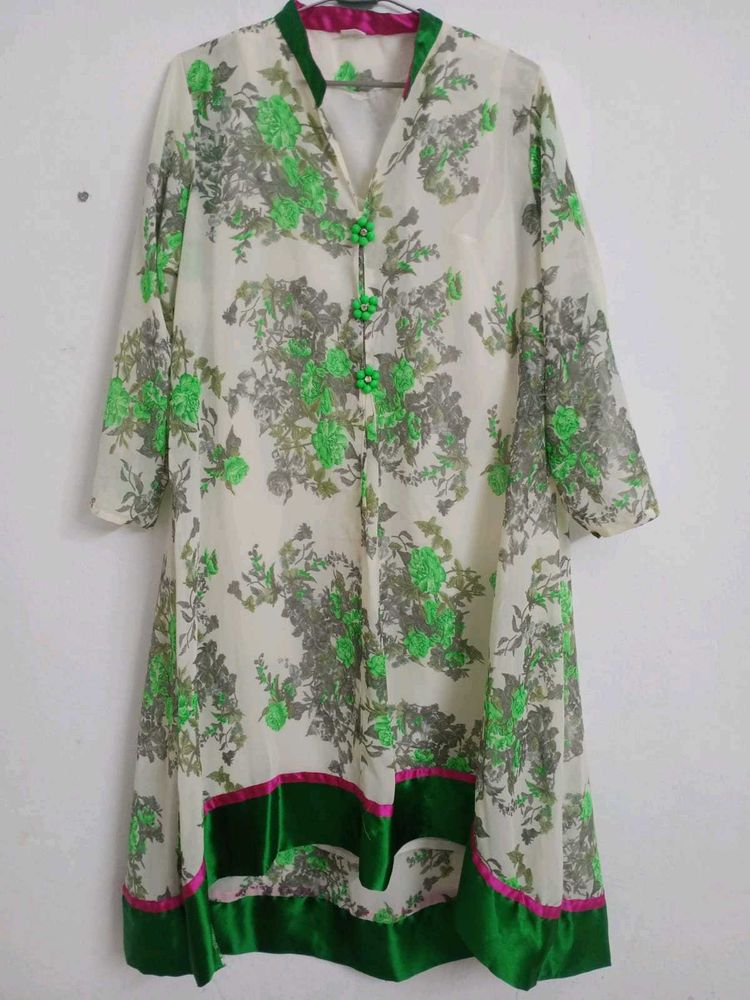 Elegant Floral Print Kurta