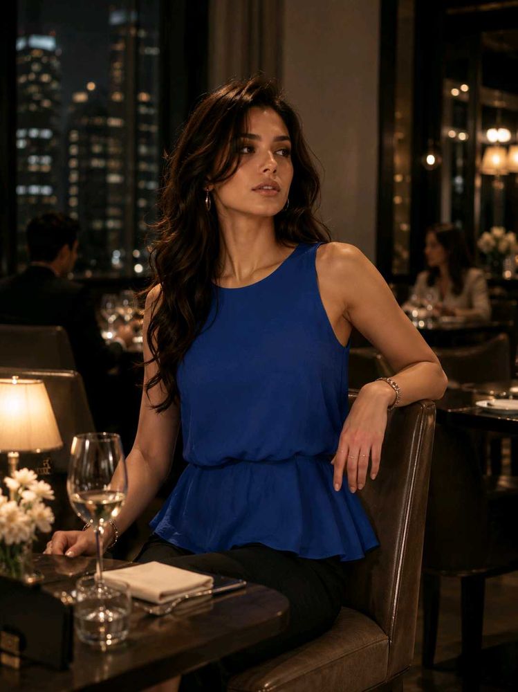 Chic Blue Layered Tank Top