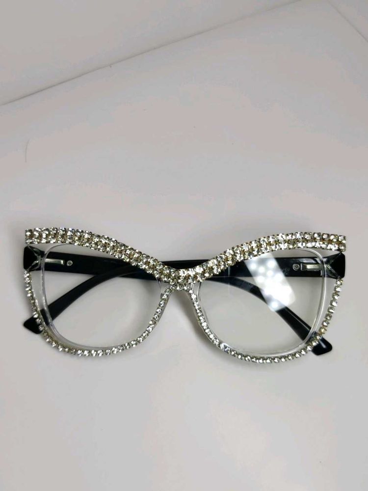 Sparkling Rhinestone Cat-Eye Glasses
