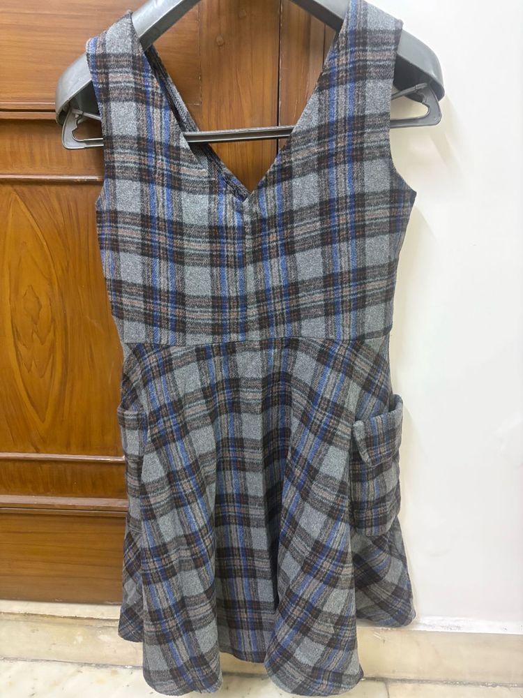 Gray Plaid Dress