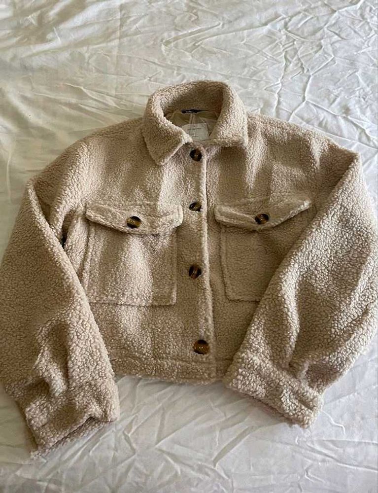 Korean crop fur coat