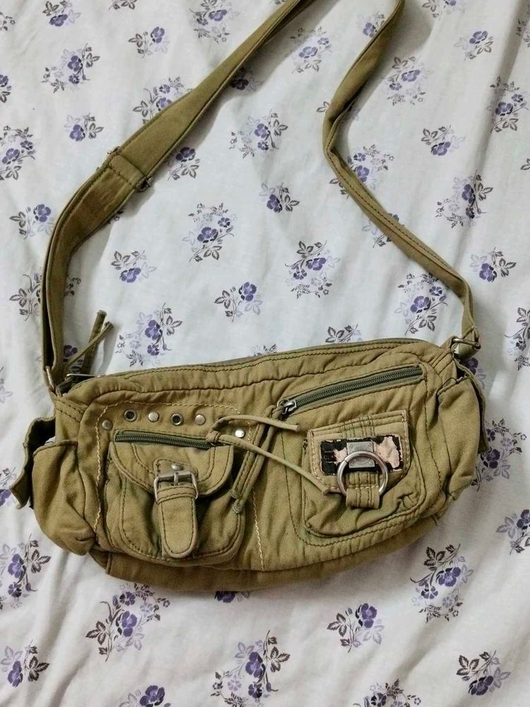 10 Pocket Denim Sling Bag