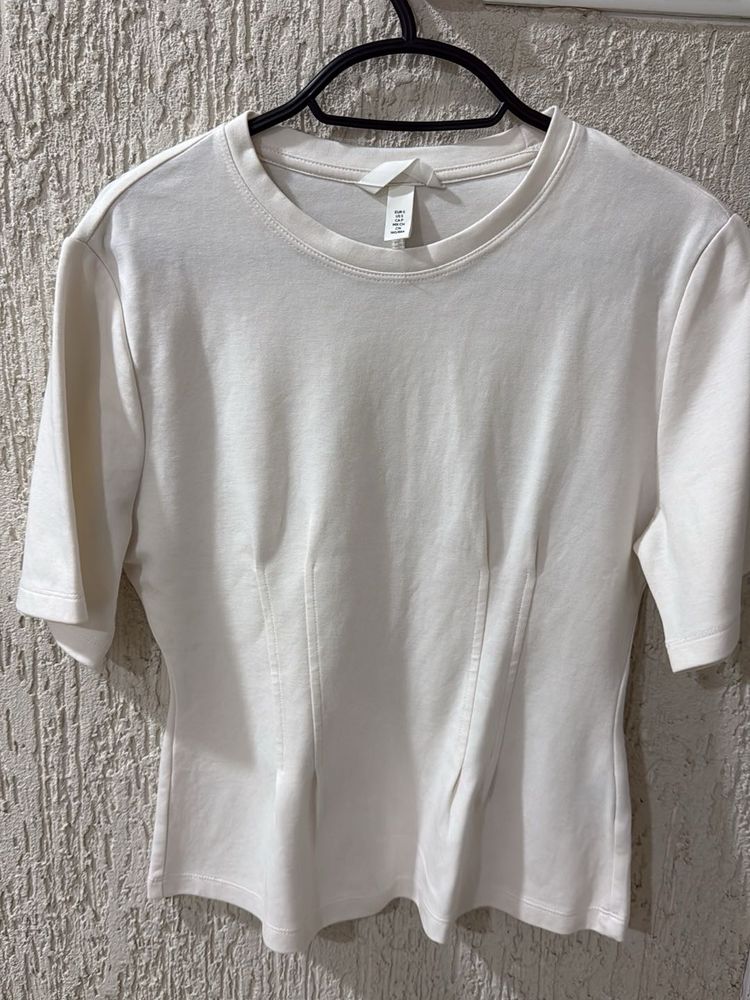 Cream Fitted T-Shirt
