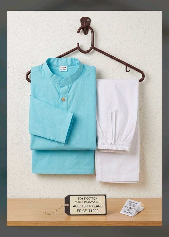 Boys Cotton Kurta Pyjama Set