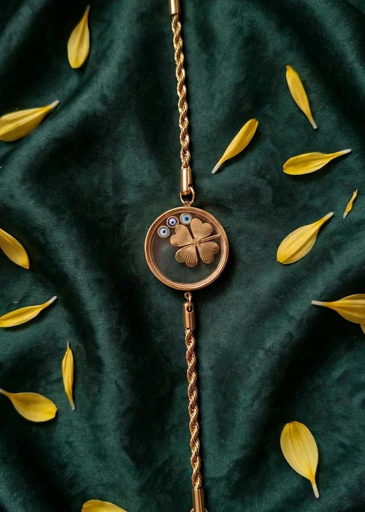 🆕anti tarnish Gold Clover &amp; Evil Eye Bracelet