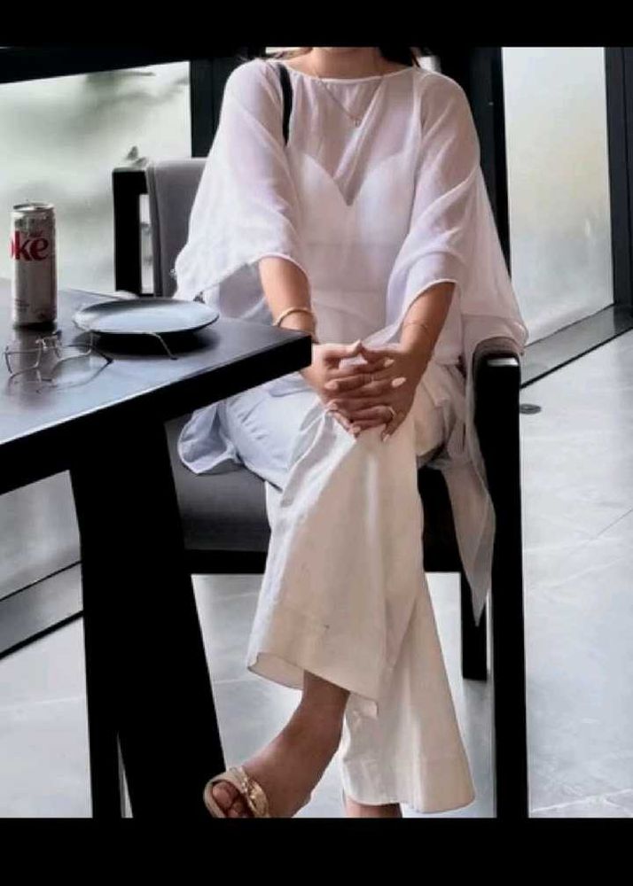 Sheer White Cape Top