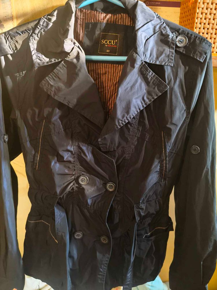 Chic Women's Dark Navy Trench Coat