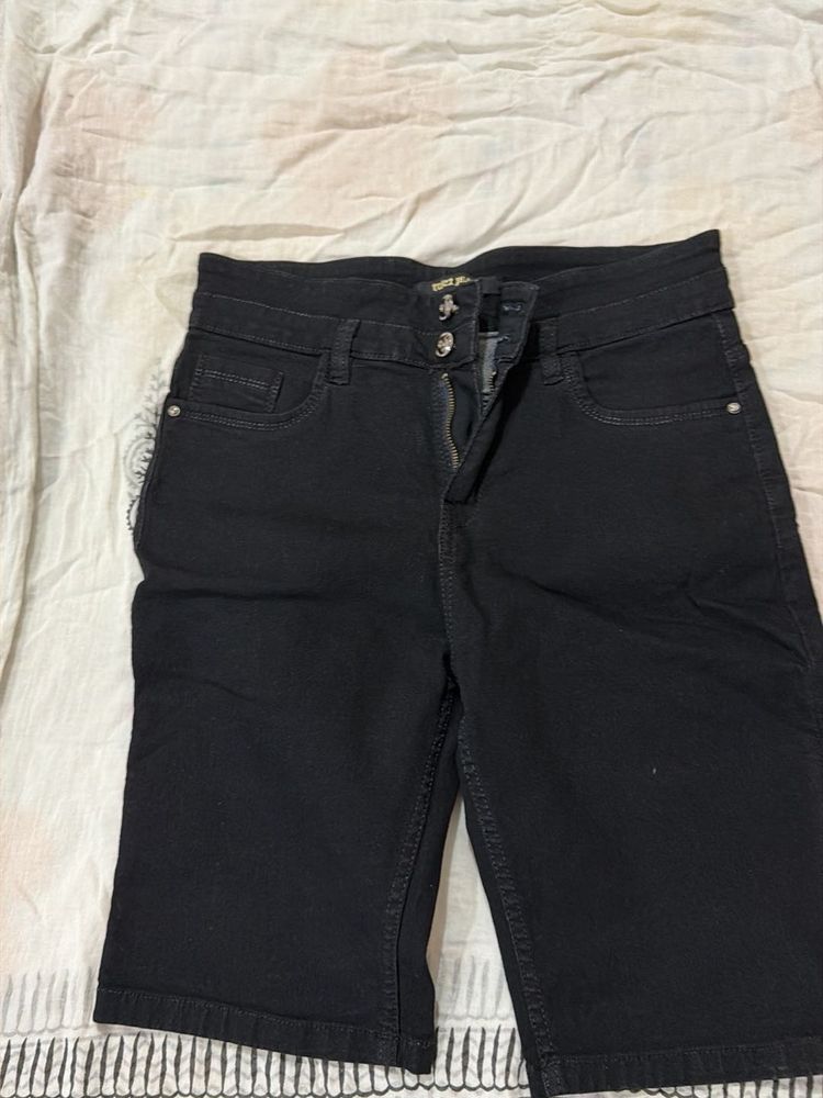 Black Denim Shorts