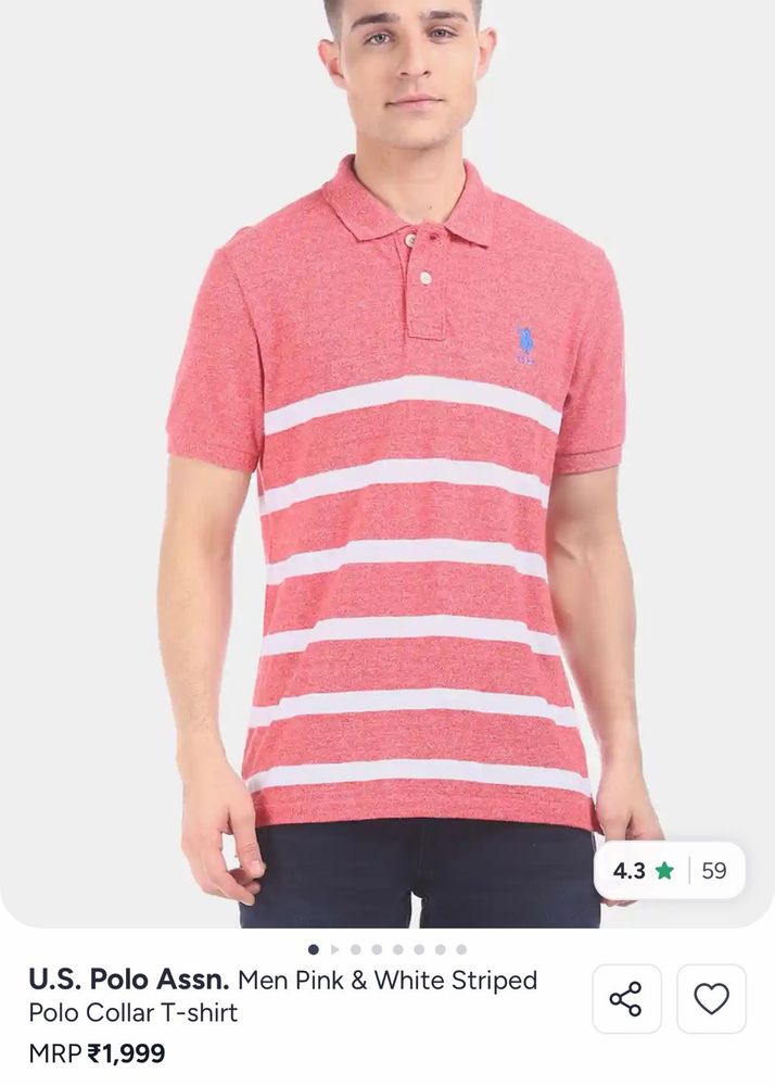 U.S. Polo Assn. pink Striped  Shirt