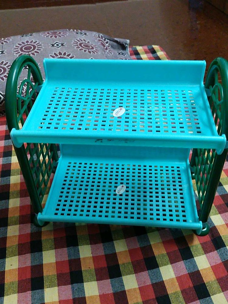 2-Tier Plastic Organizer Shelf
