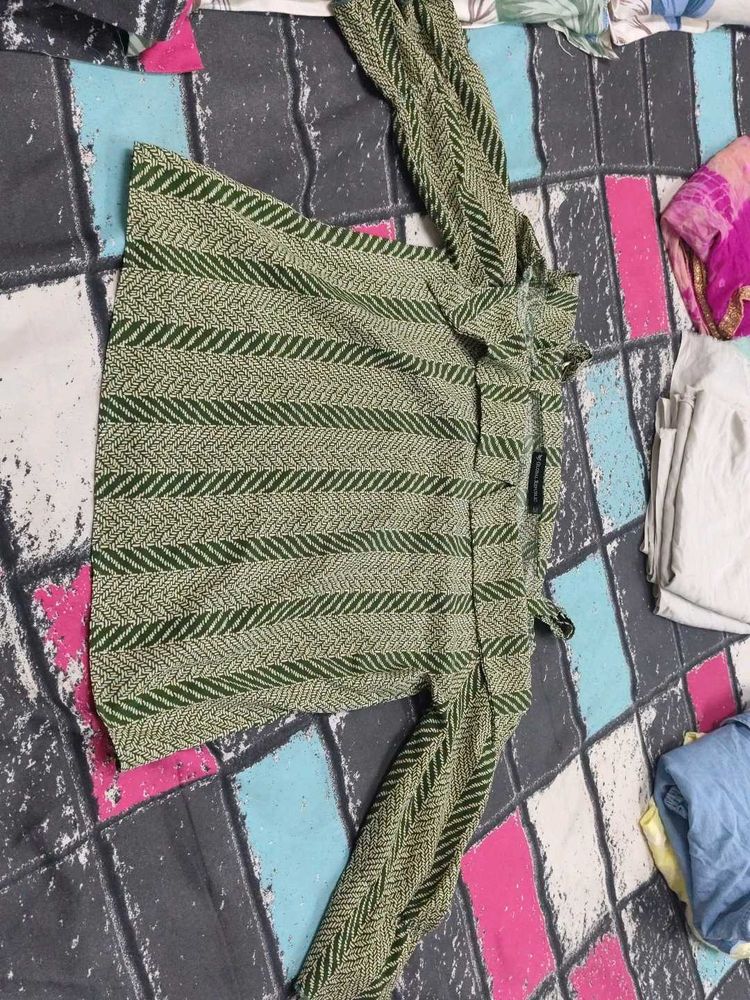 Stylish Green Herringbone top