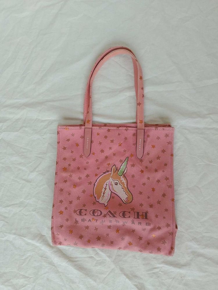 Coach Pink Unicorn Tote Bag