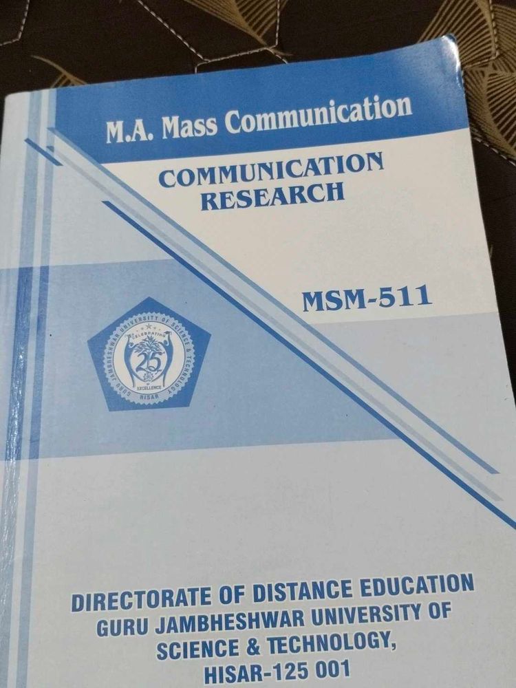 M.A. Mass Communication Textbook