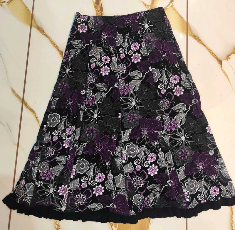 Floral midi whimsical skirt