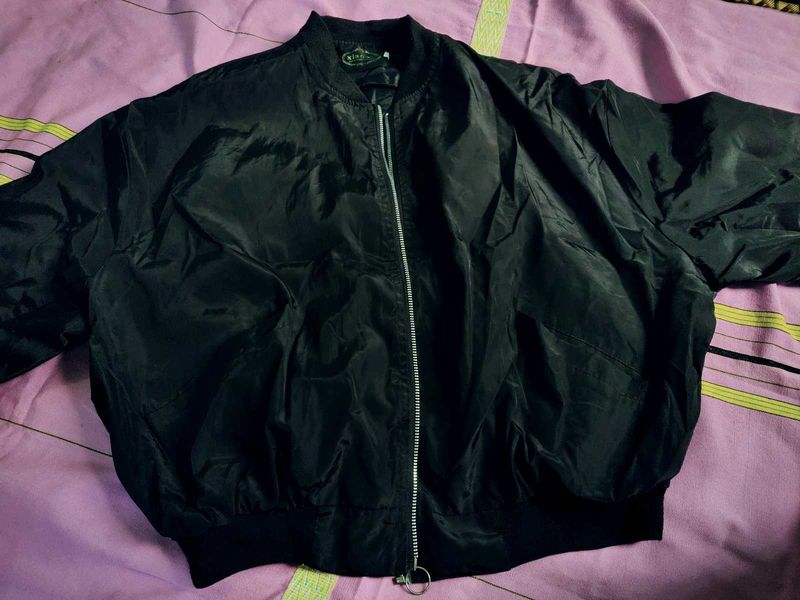 Classic Black Bomber Jacket
