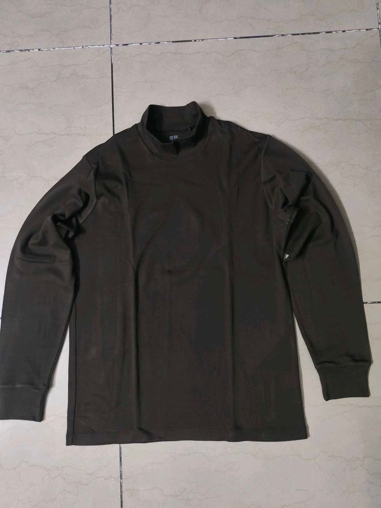Uniqlo Brown Long Sleeve Tee with Turtle neck