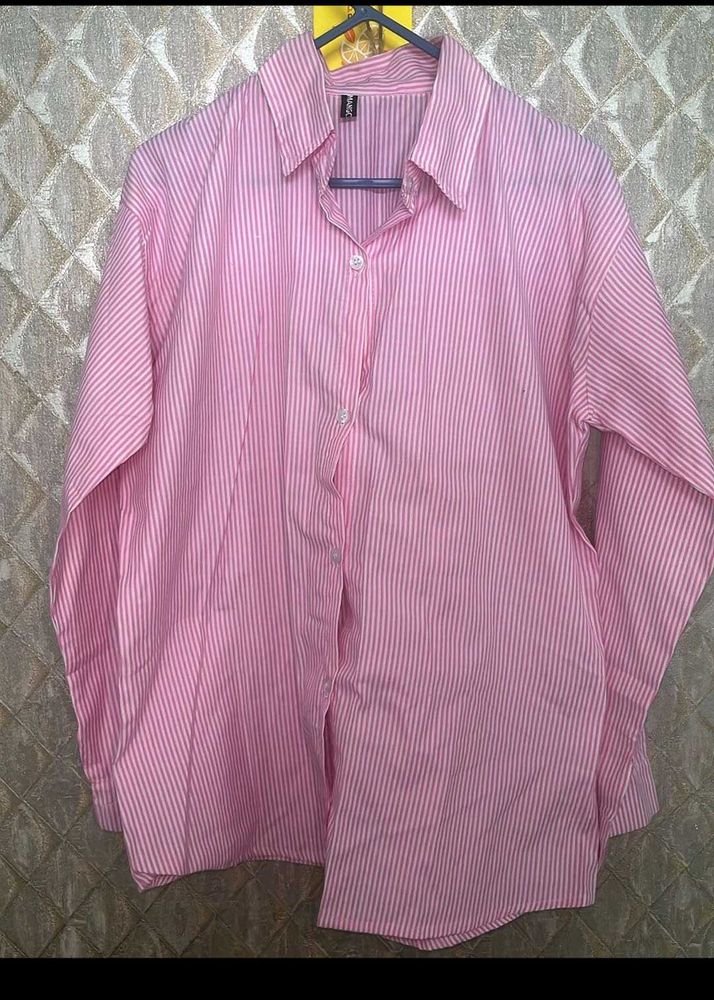 pink striped shirt Brand new Fit xs to m