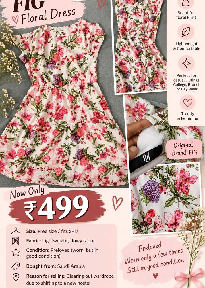 FIG Floral Dress - Size S-M
