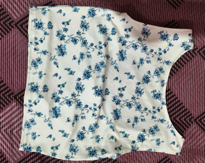 Blue Floral Print Top